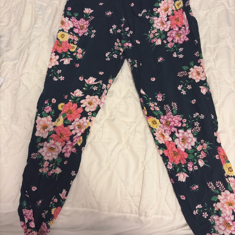 Divided Kids Floral Bottoms - Black with Pink and Yellow